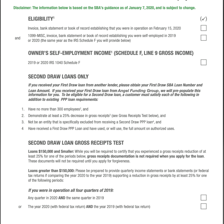 Farmers and Ranchers Without Employees PPP Checklist